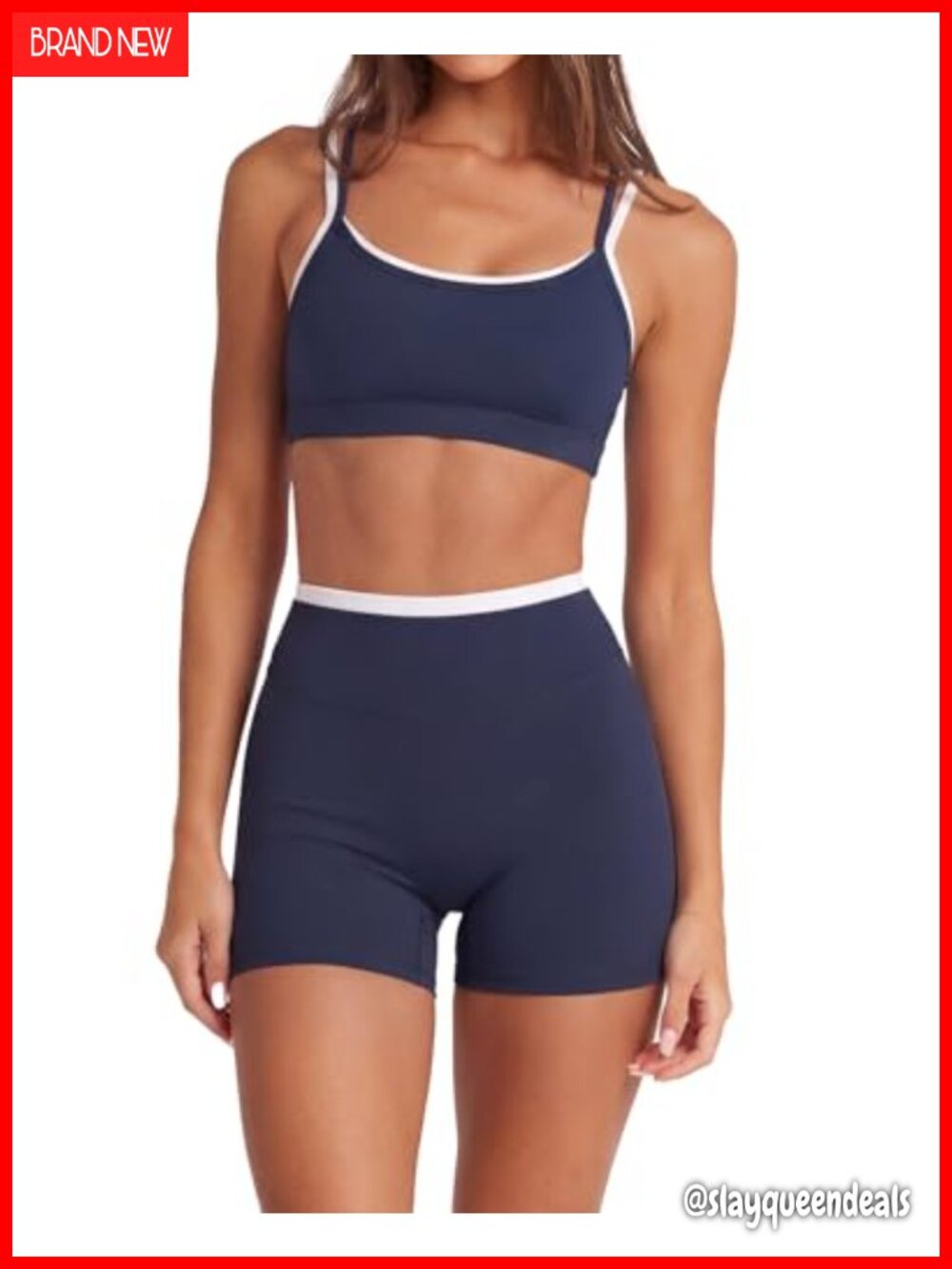 2 Piece Workout Set Sports Bra Tank Top & Biker Shorts Set